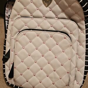Betsey Johnson Pink Heart Quilted Backpack